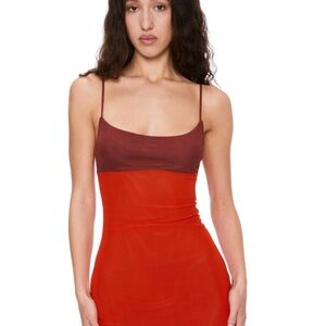 miaou Thais Maxi Dress Red and Plum Medium New with Tags Retail $295